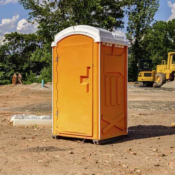 how often are the portable restrooms cleaned and serviced during a rental period in Grayson California